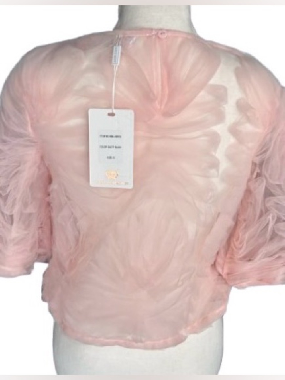 NWT Dusty Blush Pink Tulle Sheer MUY MUY Fanvmcy Collection Shirt Top Ballet SM